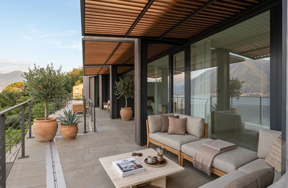 Elegant Apartment with Panoramic Terrace, Shared Swimming Pool with Lake Como Views, Furnishings Included — 11