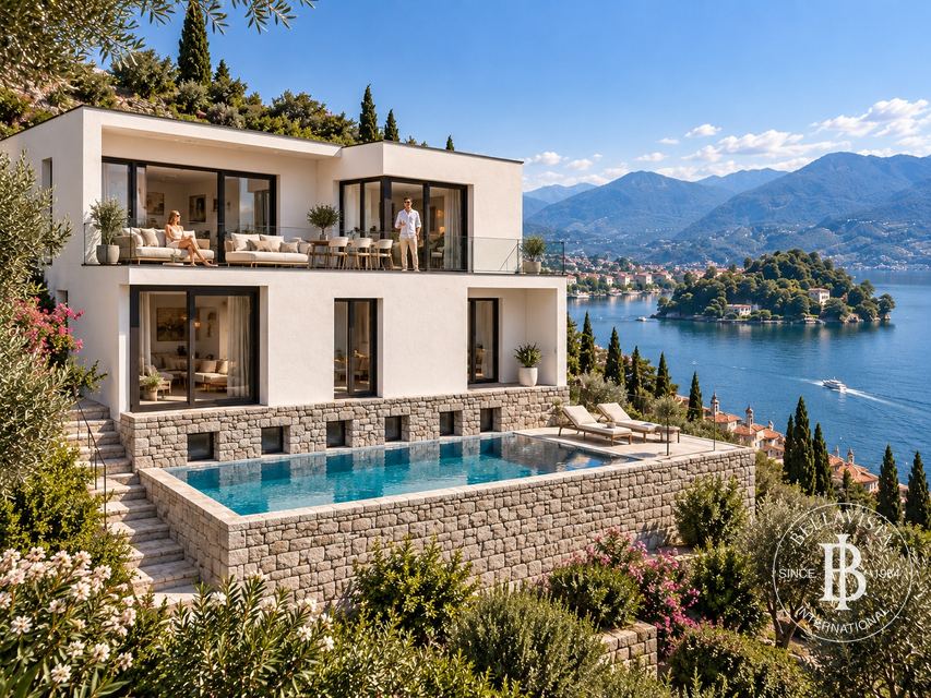 Elegant Modern Villa Overlooking Lake Como and Comacina Island — 1